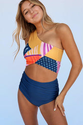 Emoswimsuit - Colorful Patchwork Crop Bikini Set